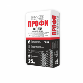 Клей цементный СУХОВ ПРОФИ для крупной плитки и керамогранита (25кг) 