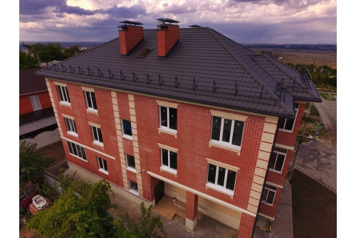 Металлочерепица кредо Grand Line 0,5 Velur RAL 7024 мокрый асфальт фото 2