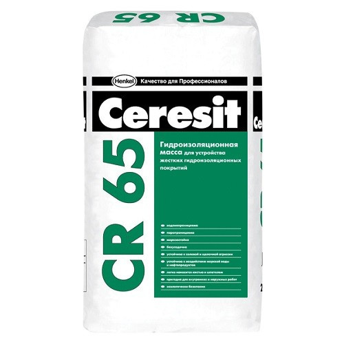 Гидроизоляция цементная Ceresit CR-65 WATERPROOF (20 кг) фото 1